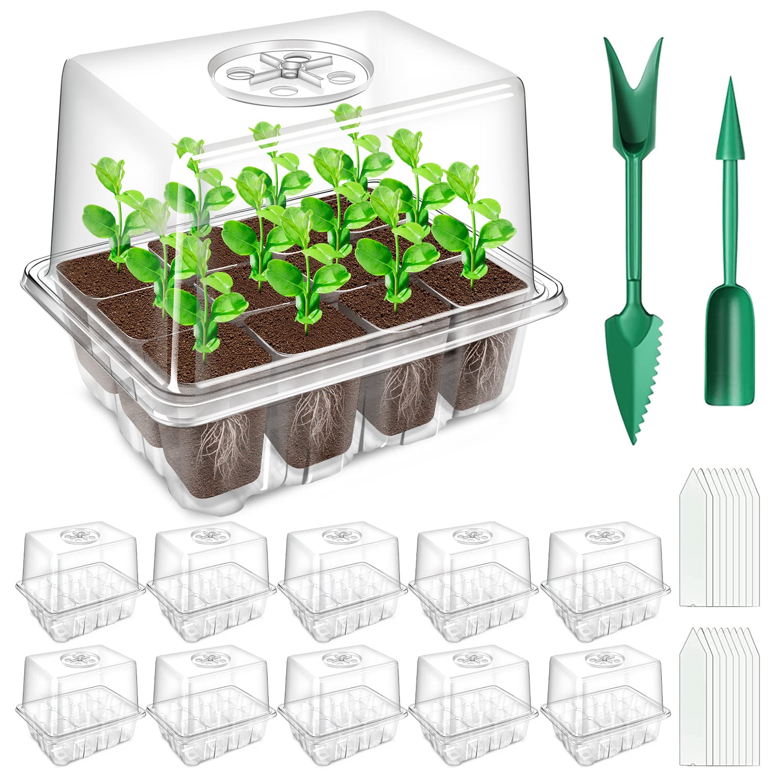 YAUNGEL 120-cell seed starting trays for organized germination in small spaces.