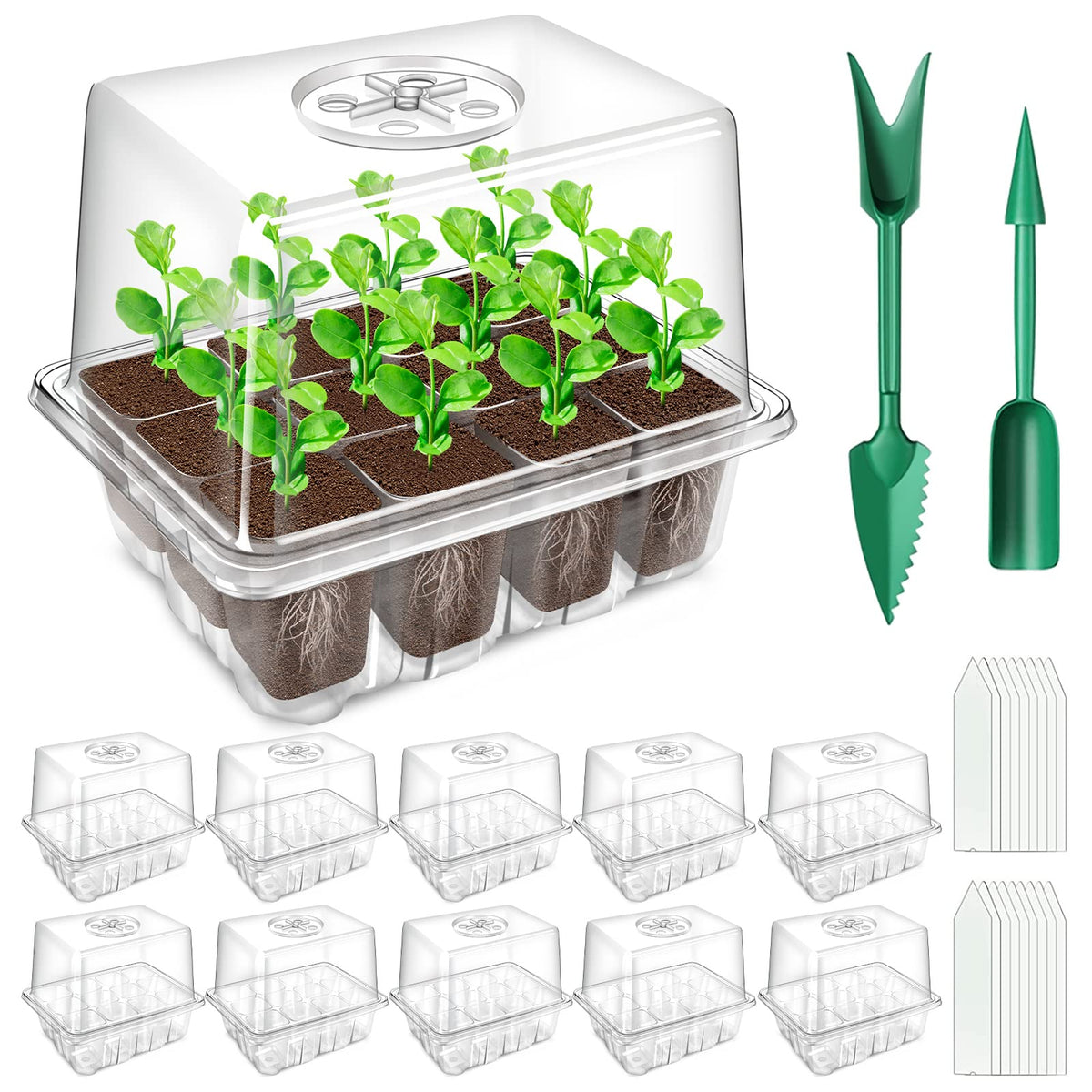 YAUNGEL 120-cell seed starting trays for organized germination in small spaces.