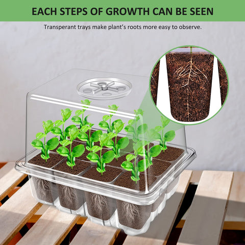YAUNGEL seed starting trays feature drainage holes for better water management.