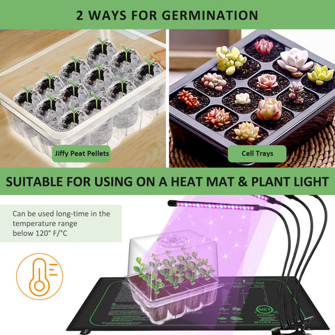 YAUNGEL seed starting trays with transparent lid for quick progress checks without opening.