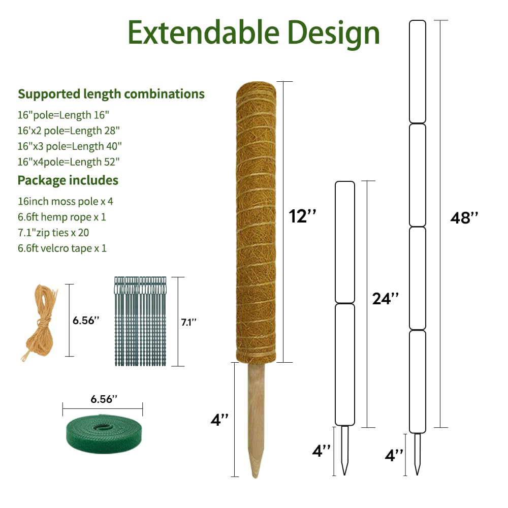 YAWAHOME included zip ties and hemp rope for setup