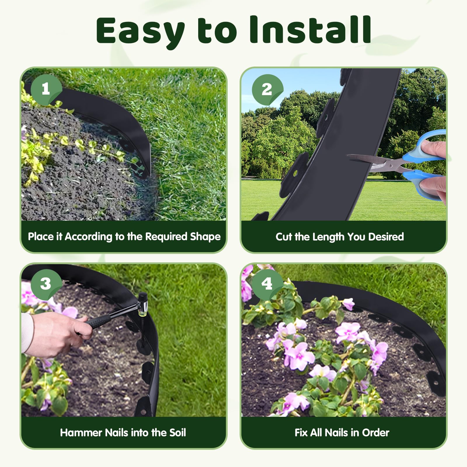 Yawfold lawn edging installed along walkways creates tidy, defined paths.