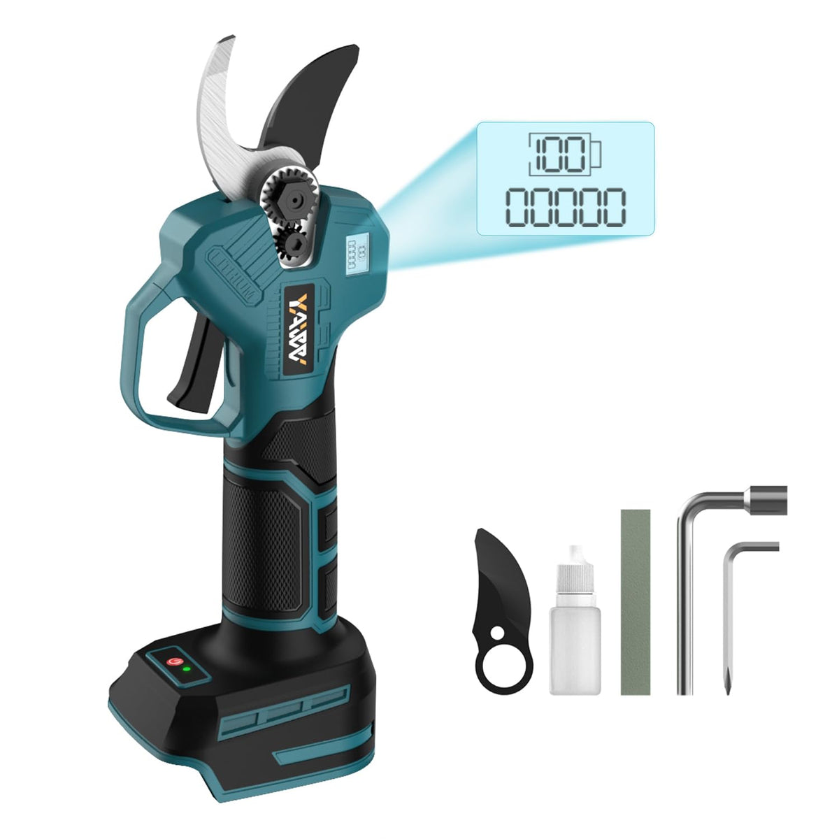YAWV brushless pruning shears with LCD display for precise pruning