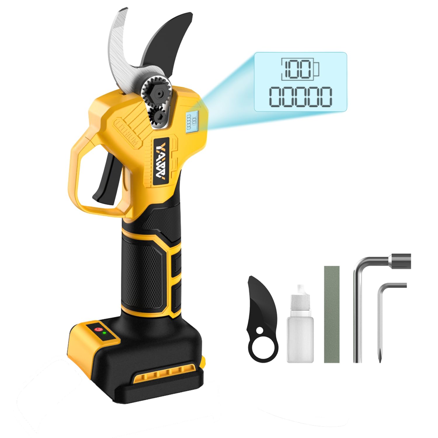 YAWV brushless pruning shears with LCD display for precise pruning