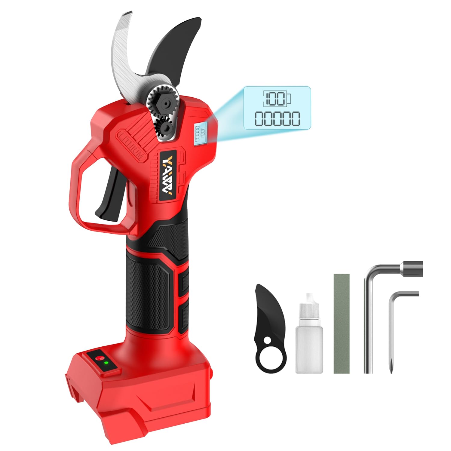 YAWV pruning shears with Milwaukee M18 compatibility for flexible power options.