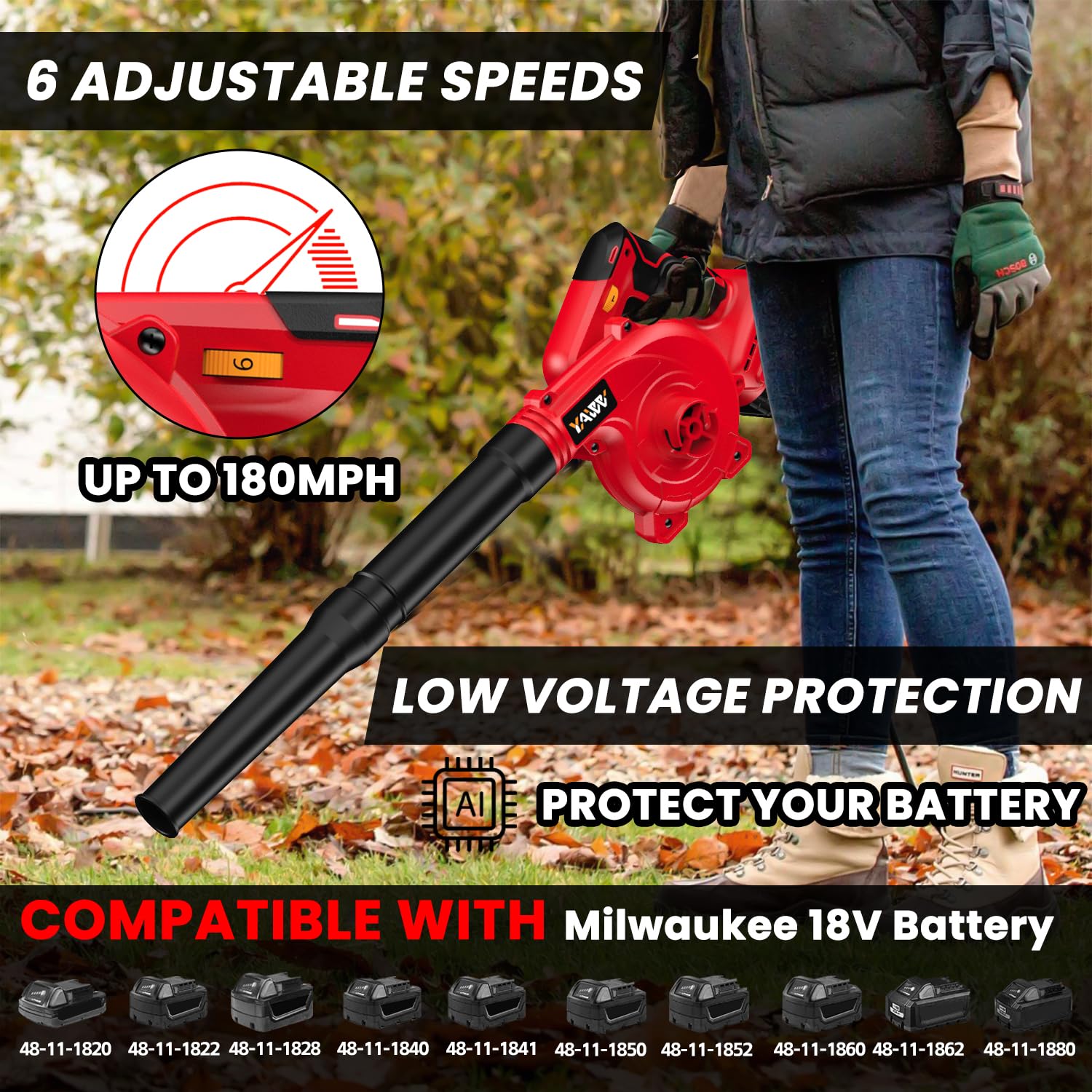 YAWV 2-in-1 blower and vacuum setup for flexible debris removal.