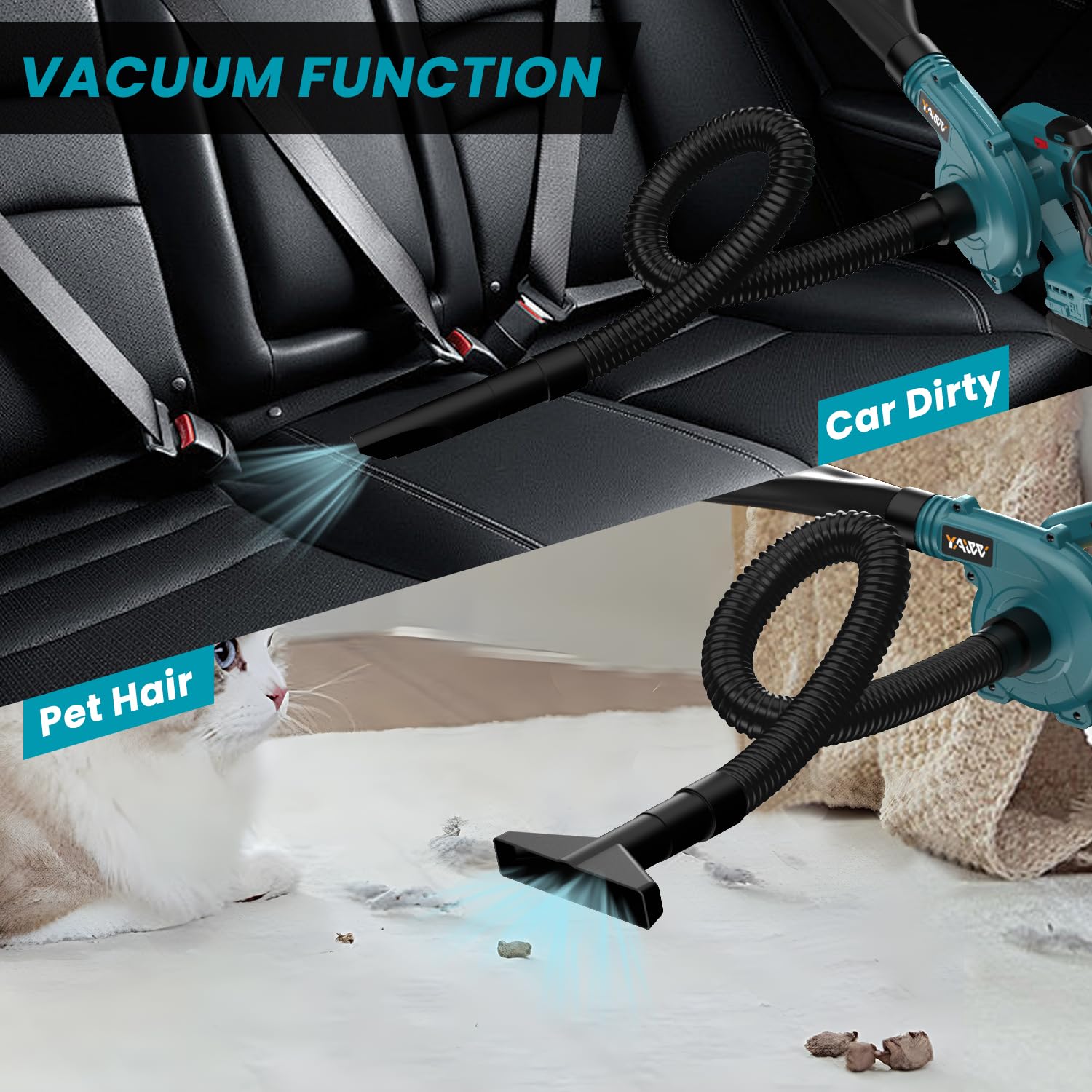 YAWV use-case outdoor-cleanup image features yard debris and car care.