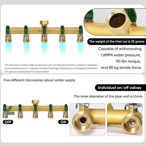 Yayamz rubber-covered handle improves grip during outdoor hose adjustments.