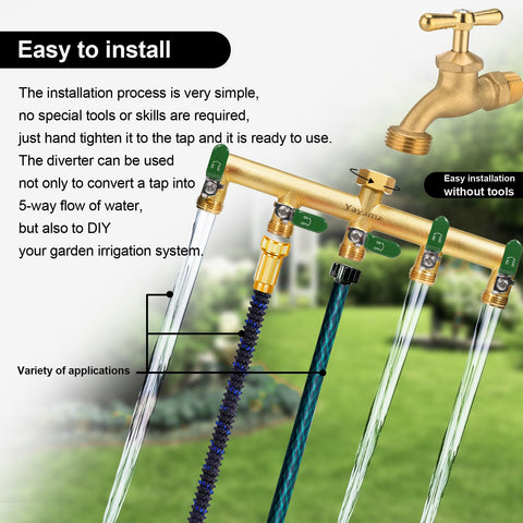 Yayamz UV-resistant brass body withstands sun exposure for long-lasting outdoor use.