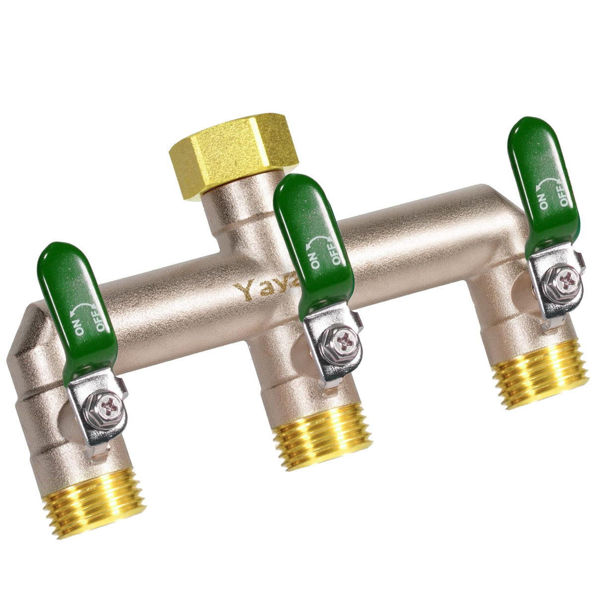 Yayamz heavy-duty brass garden hose splitter 3-way for durable high flow