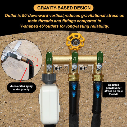 Yayamz metal handle offers smooth, easy on-off operation.