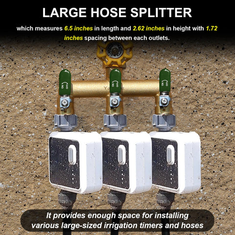 Yayamz shut-off valve lets you independently control each outlet.