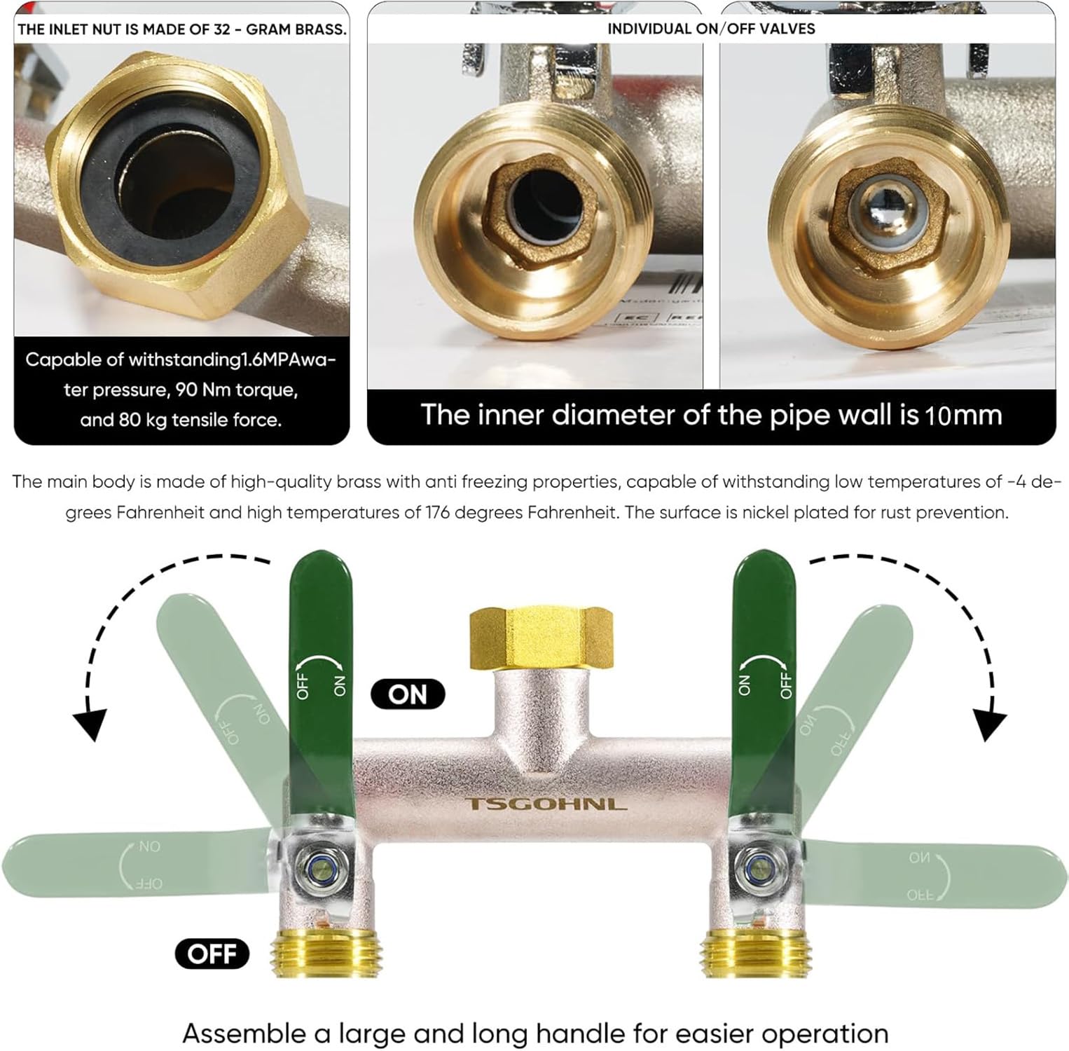 Yayamz close-up of 2.95-inch spout spacing for versatile faucet placement.