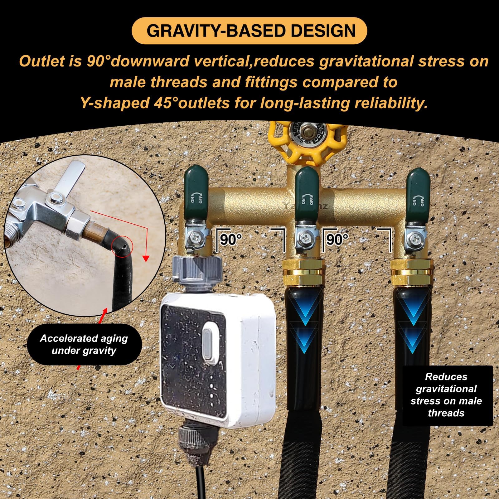 Yayamz UV-resistant brass body designed to resist sun and rust.