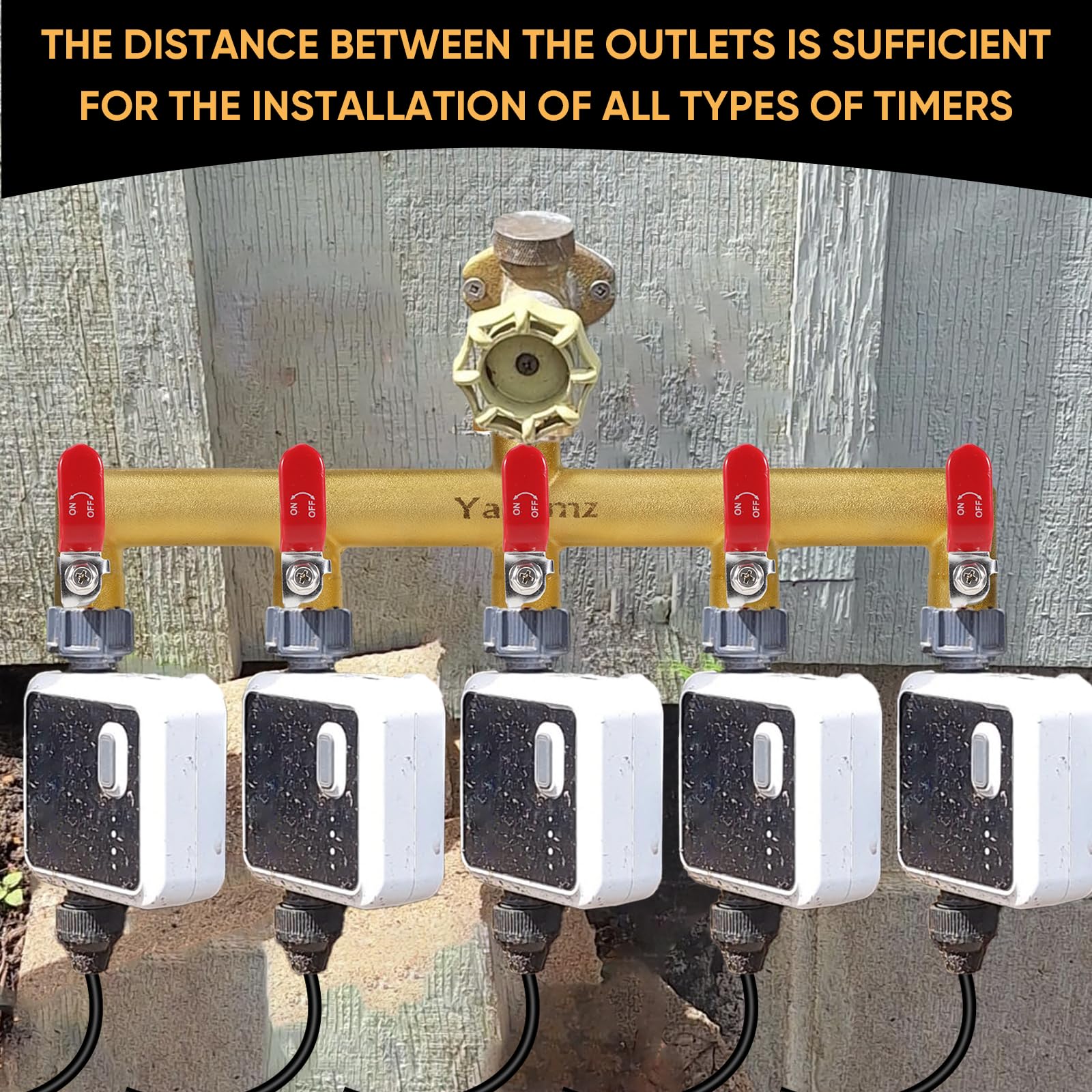 Yayamz vertical outlet design promotes leak-free, secure hose connections.
