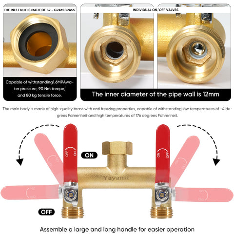Yayamz splitter features widened spout spacing for multiple timers and hoses.