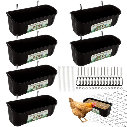YAYODS hanging chicken feeder 3.5 qt keeps feed tidy and accessible.