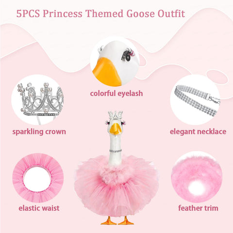 YBBOTT pearl crown necklace adds a touch of whimsy to your porch goose.