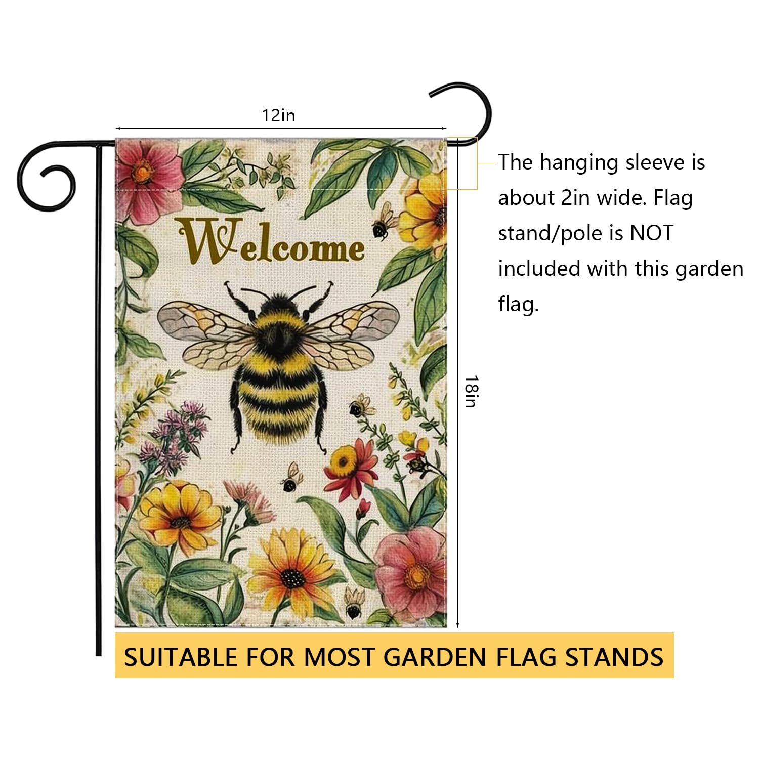 YBHWOGI welcome flag brightens porches and entryways with seasonal color.