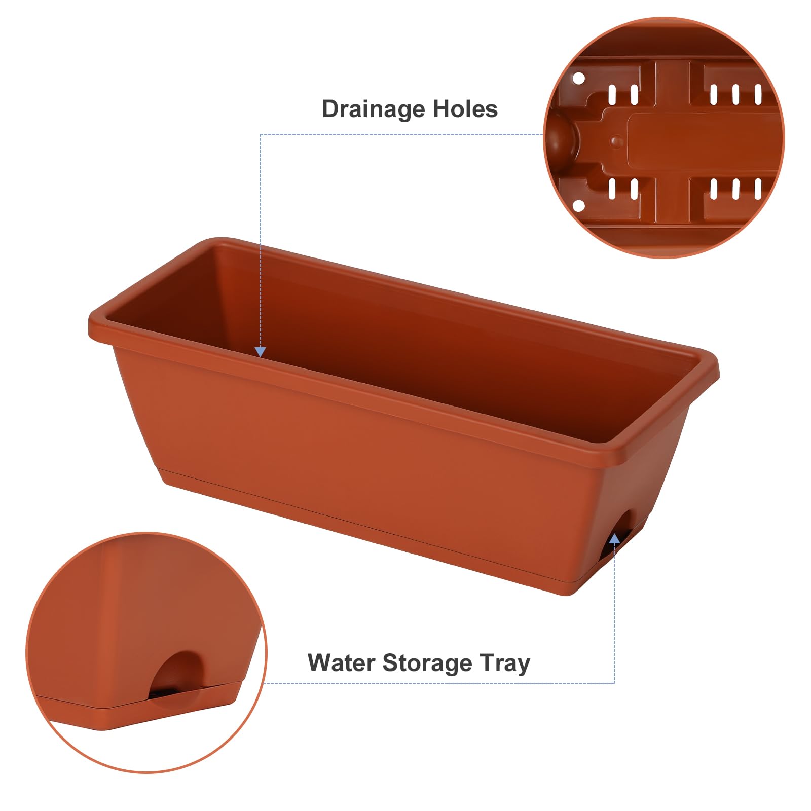 YBING plastic planter with drainage holes prevents root saturation