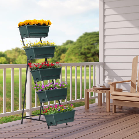 Sturdy triangular-frame of the YBING garden bed in outdoor setting