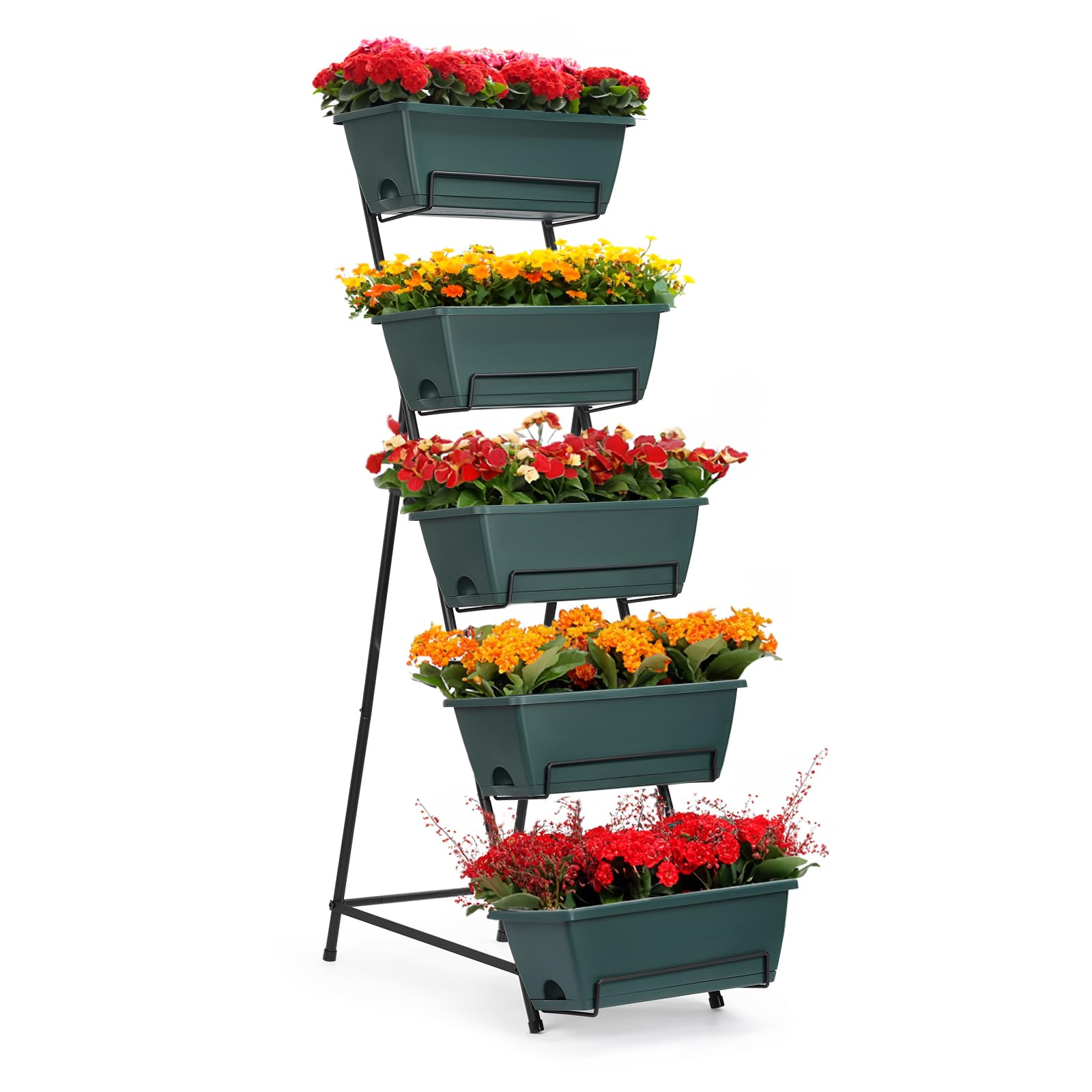 YBING vertical 5-tier planter viewed from the front showing stacked planting levels