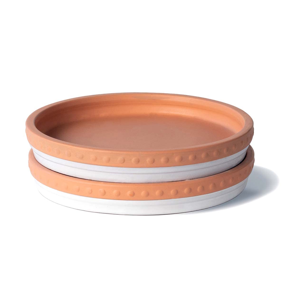 YBX compact 2-saucer set for organized plant displays.