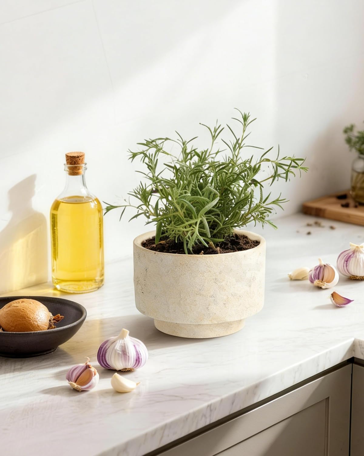 YBX YIBOXUAN 6-inch ceramic planter with drainage hole, great for herbs.