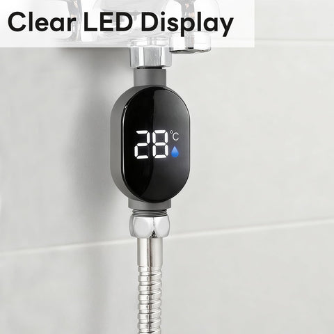 Easy two-step installation between faucet and shower pipe.