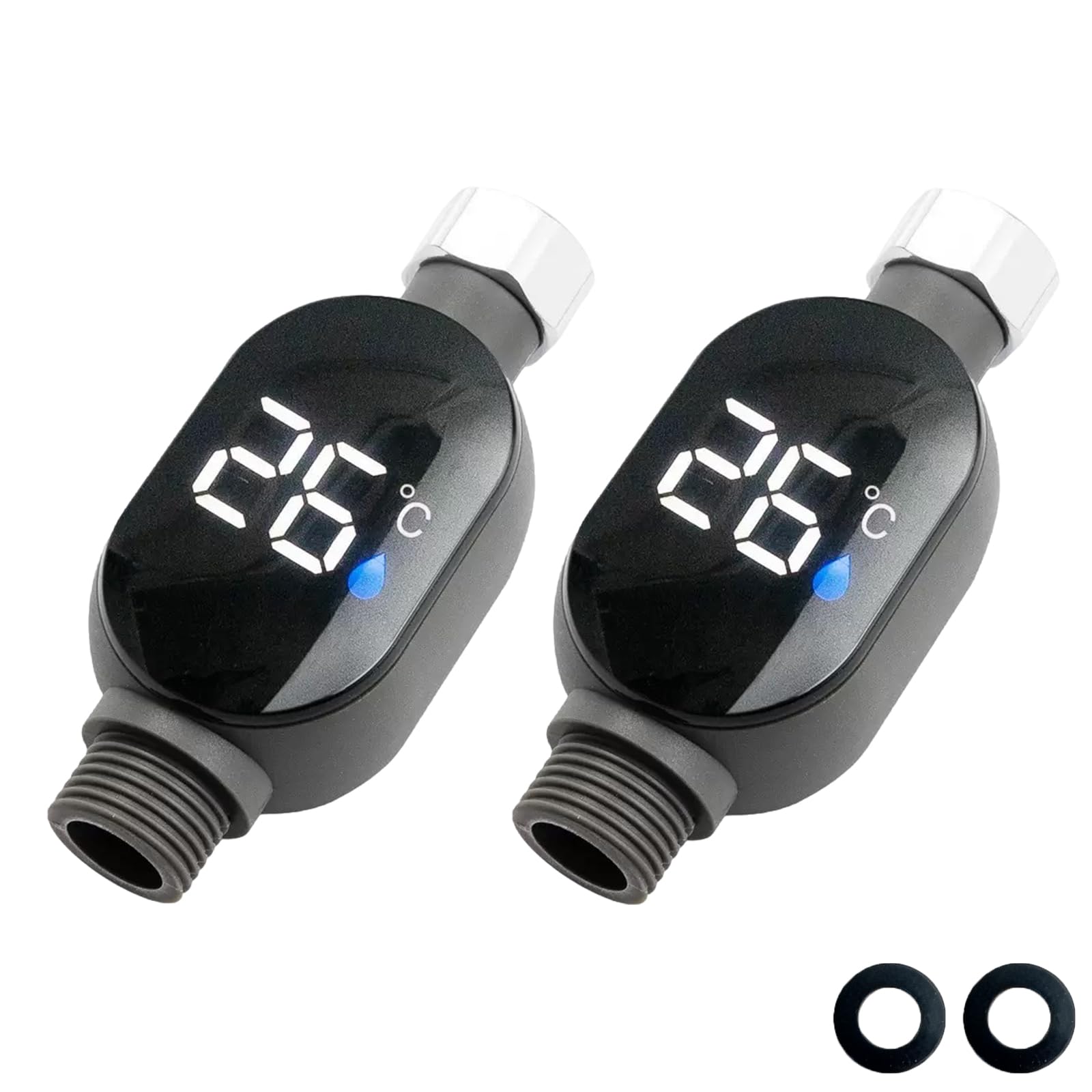 YcaeyLnaR shower thermometer LED display clearly shows bath temperature for safe rinsing.