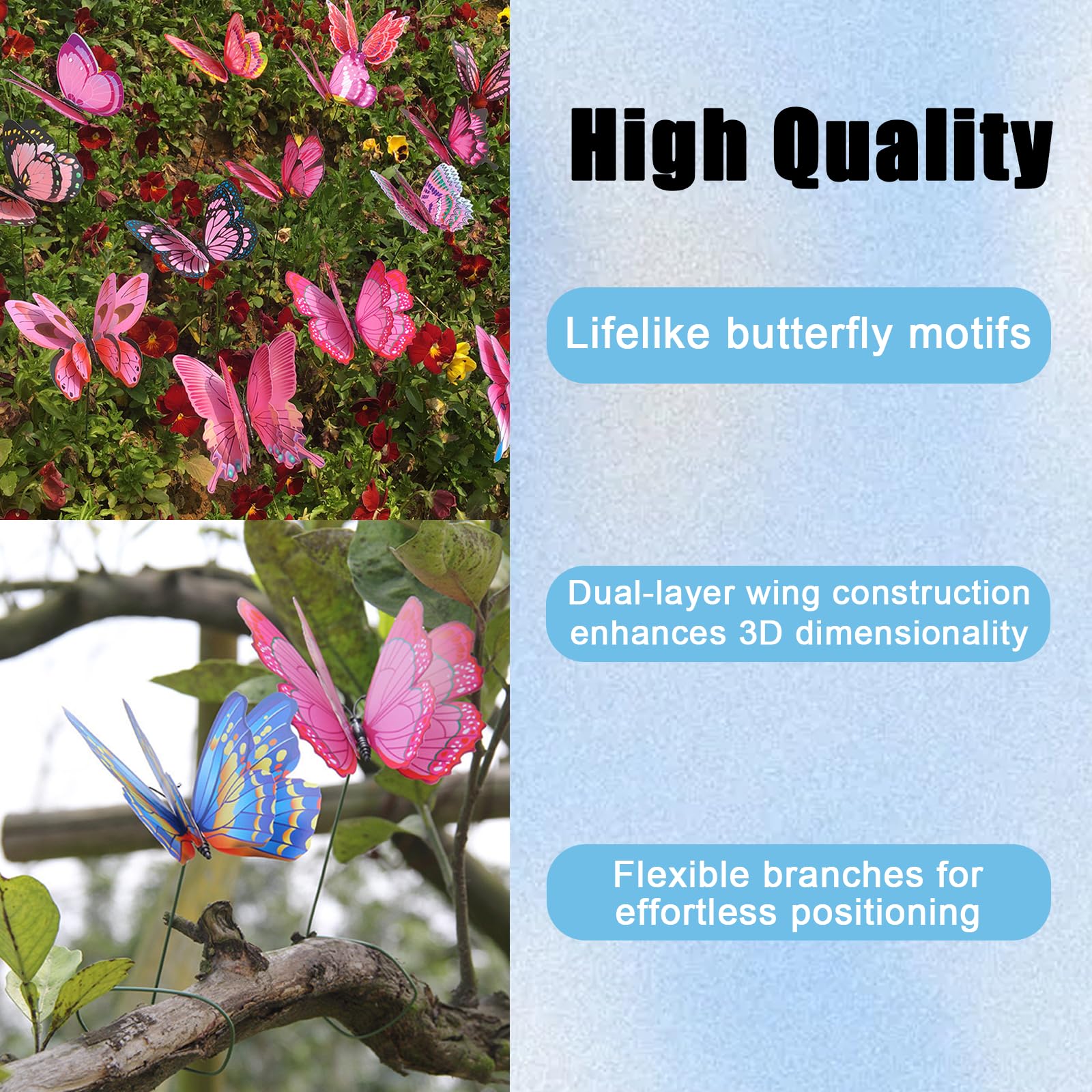 Pack of 20 YCCHN butterfly stakes for versatile decorating options.