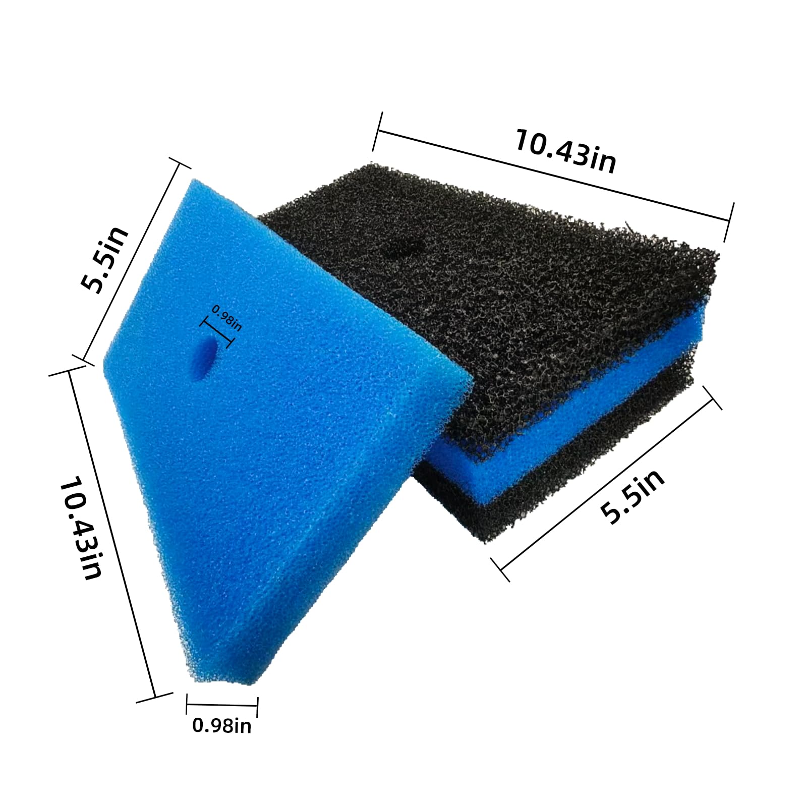 ychmzp pond filter pads rectangular dimensions shown for easy fitting