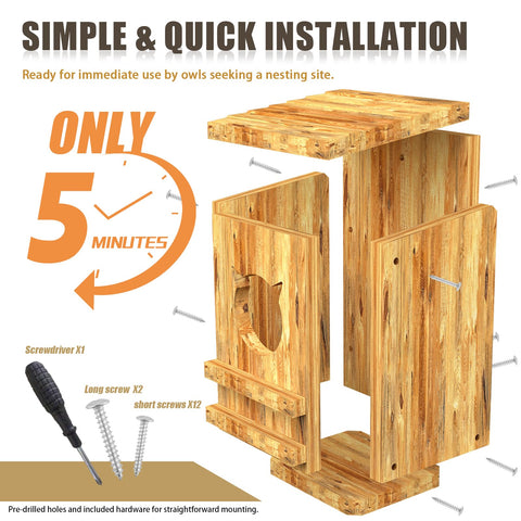 Yckcrc predator-safe owl house design for hatchling protection.