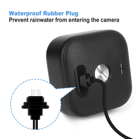 YCTechCam 4W solar panel waterproof rubber plug, protects charging port.