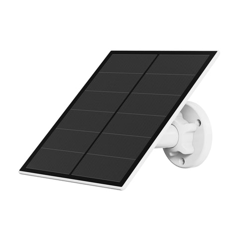 YCTechCam 5W solar panel front view powering an outdoor security camera