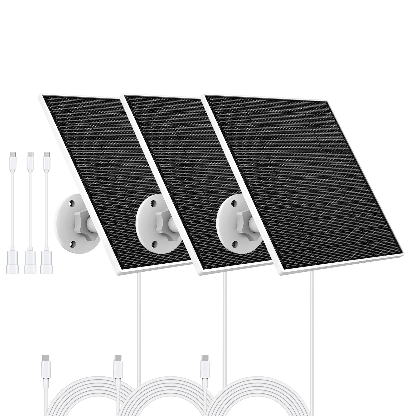 YCTechCam solar panel mounted on exterior wall for continuous EufyCam power