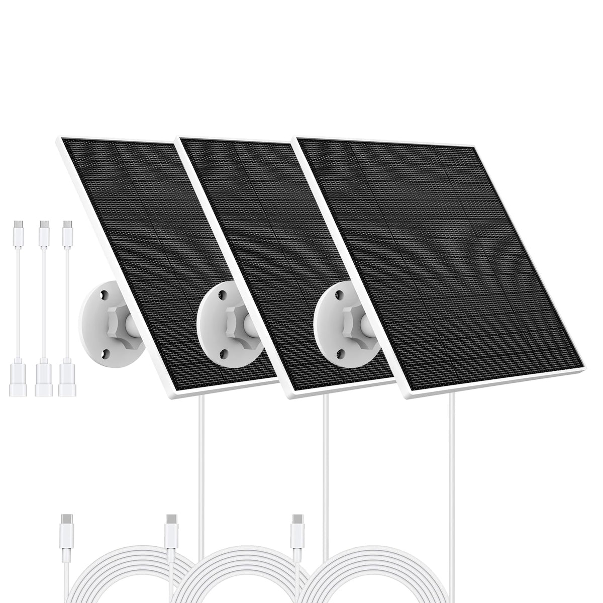 YCTechCam solar panel mounted on exterior wall for continuous EufyCam power