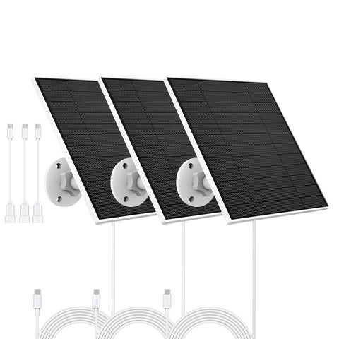 YCTechCam solar panel mounted on exterior wall for continuous EufyCam power