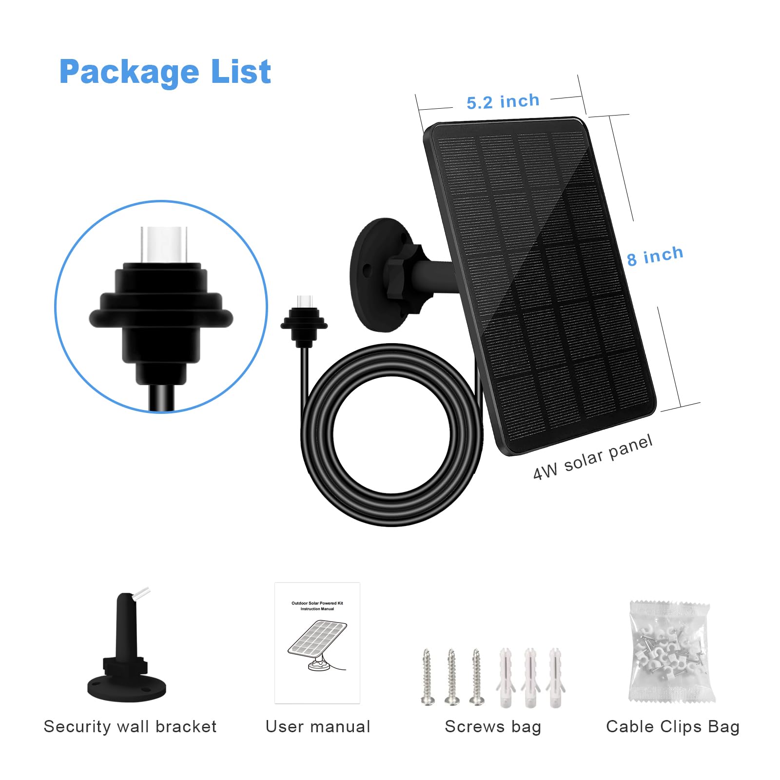 Boxed YCTechCam solar panel pack ready for setup