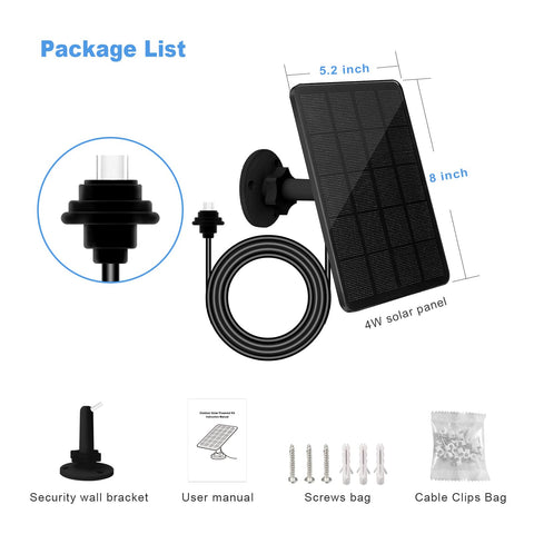 Boxed YCTechCam solar panel pack ready for setup