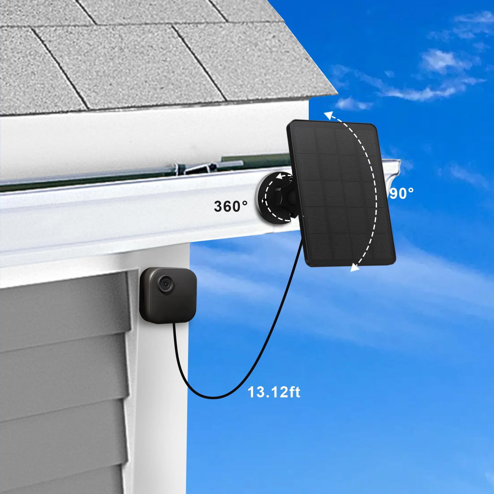 Close-up of USB-C port on YCTechCam solar panel for outdoor use