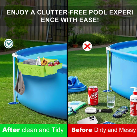 YDHZ versatile pool basket doubles as balcony planter or bathtub organizer.