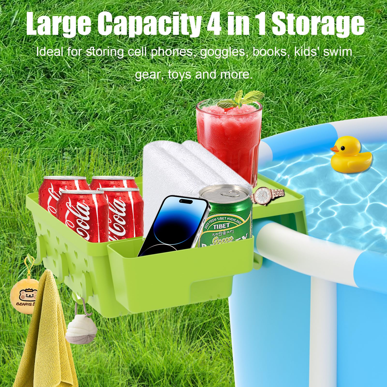 YDHZ poolside storage basket with large capacity to organize towels and toys.