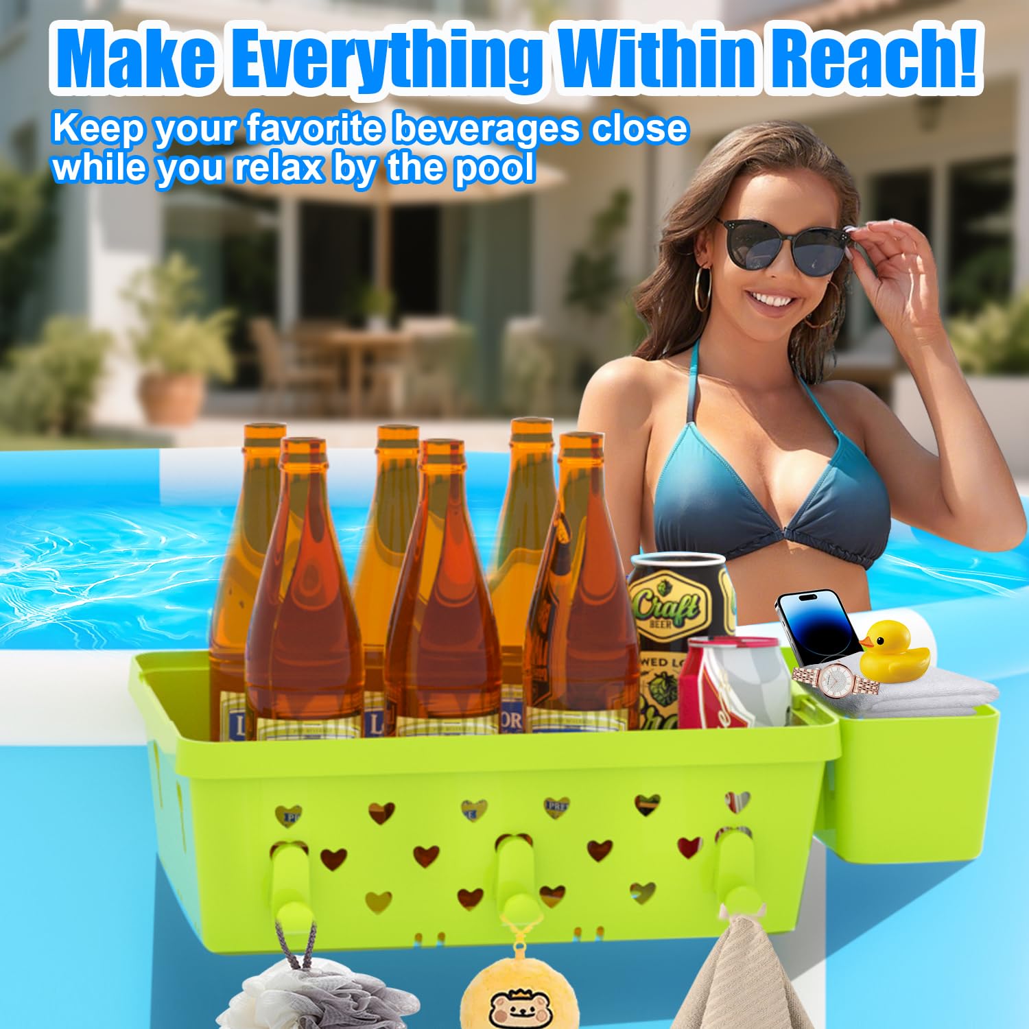 YDHZ stability-enhanced pool basket keeps items level on uneven decks.