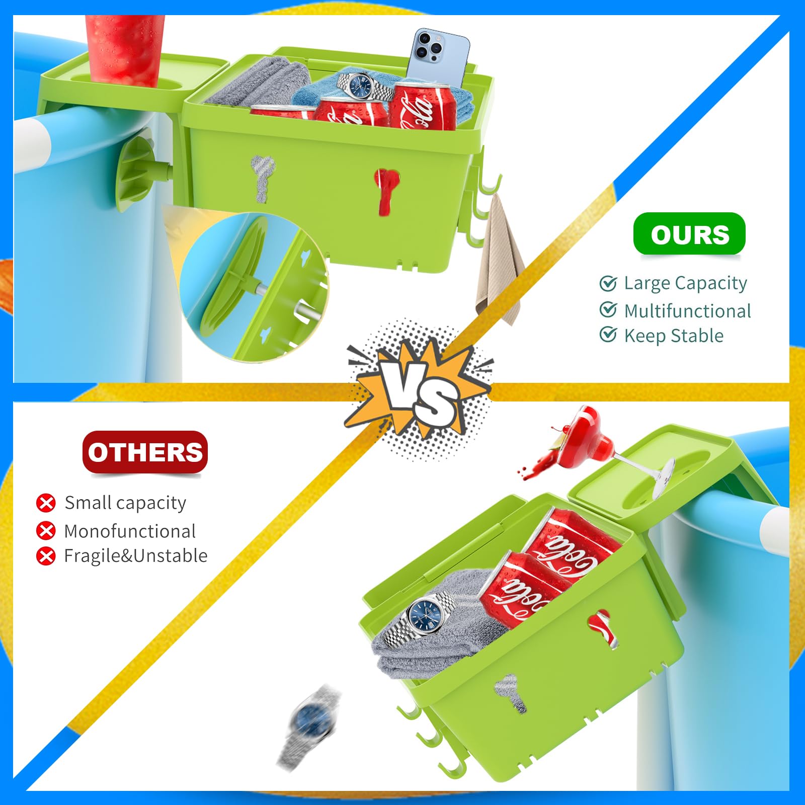 YDHZ universal-fit pool storage attaches securely to most frame pools.