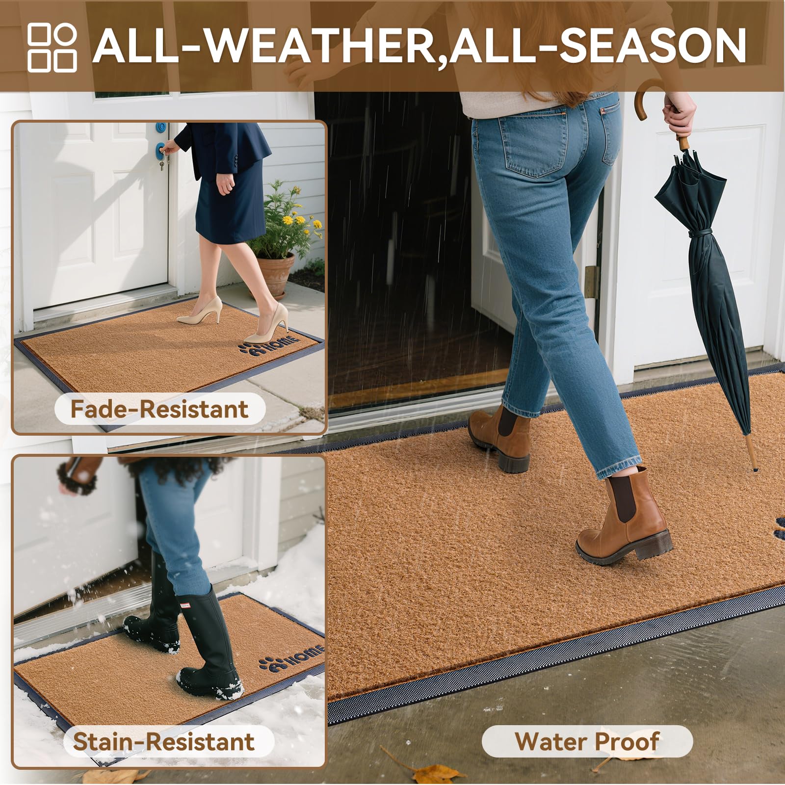 YDKGL Dirt Trapping Mat doorway fit suits front doors and RV entryways.
