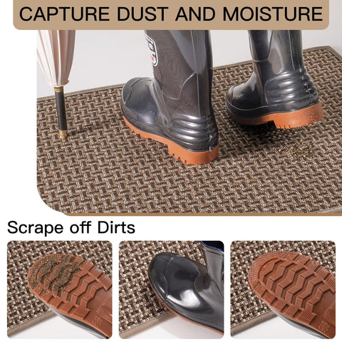 YDKGL door mat texture designed to trap dirt and moisture, keeping floors clean.