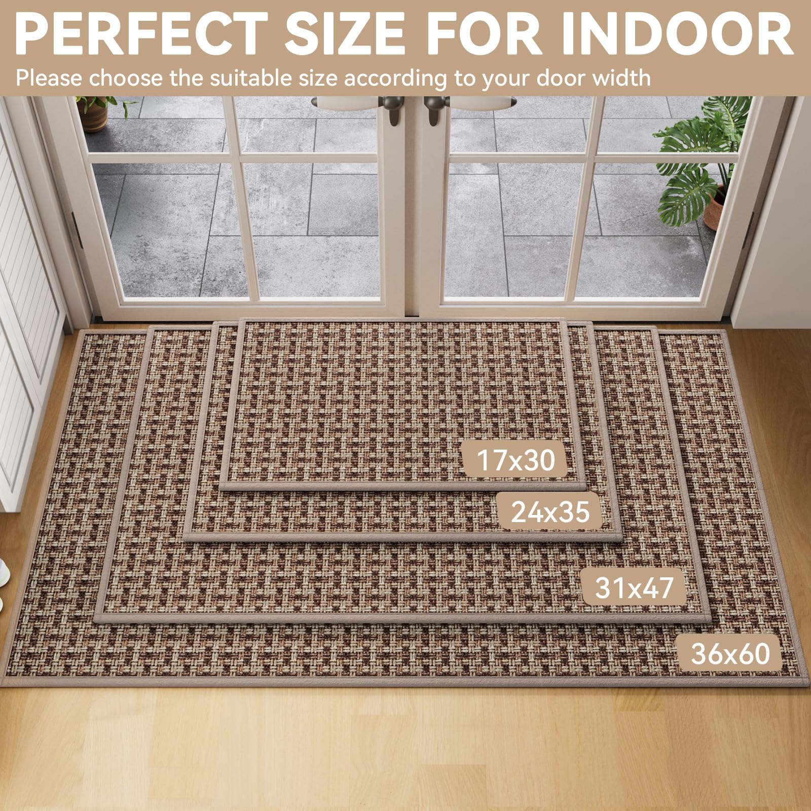 YDKGL door mat with rubber backing provides non-slip stability for safe entryways.