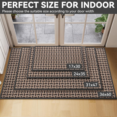 YDKGL door mat with absorbent-fibers wipes moisture, keeping entryways cleaner