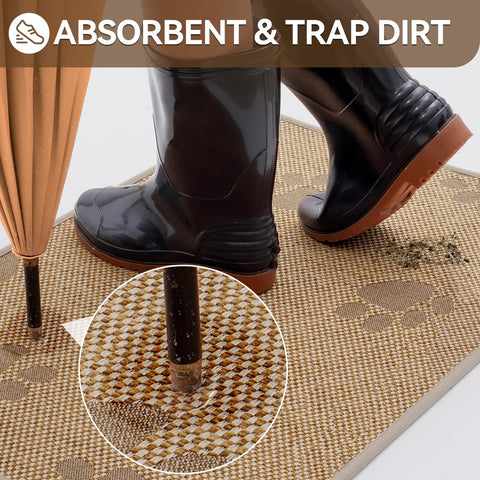 YDKGL doormat showing its non-slip backing for steady footing.